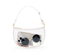 Shoulder Bag for Women Handbags with Adjustable Strap Underarm Purse Mini Clutch Purses Trendy Crescent Bags 1L, Transparent White, 8.66"L x 2.13"W x 4.92"H