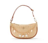 Shoulder Bag for Women Handbags with Adjustable Strap Underarm Purse Mini Clutch Purses Trendy Crescent Bags 1L, Woven Brown, 8.66"L x 2.13"W x 4.92"H