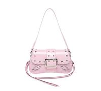 Shoulder Bag for Women Punk Style Y2k Purse PU Leather Fashion Handbags with Rivet Crescent Bags Trendy Armpit Purse