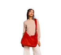 Shoulder Bag Hindbag Claire velours Orange 36x29x13 cm