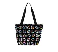 Shoulder Bag Large Reusable Eco-friendly Shopping Bags Portable Storage Handbag, Dog Paw-1, M