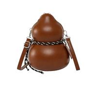 Shoulder Bag - PU Leather Calabash Sling Handbag, Vintage Carry Purse, Retro Style Crossbodyy Storage Accessory | Curved Silhouette for School Gym Travel Work Office Commuting Daily, brown, Siehe
