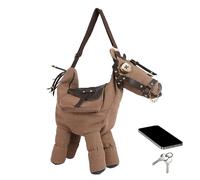Shoulder Bag - Shoulder Bag with Horse Design and Adjustable Strap | Western Cowboy Style Handbag for Women, Wife, Girlfriend, Shopping, Dating, Dating, Free, Viag, brown, Fare riferimento alla