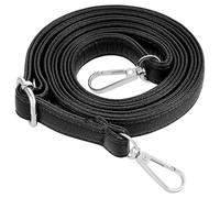 Shoulder Bag Strap, Purse Straps Replacement, PU Leather Adjustable Crossbody Straps, 0.6 Inch Wide Leather Strap for Bags Handbag with Sliver Metal Hook, Length 75-135cm/30-53inch(Black)