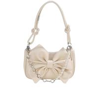 Shoulder Bag with Bow Decoration Cute and Elegant Women's Handbag I | Beaded Bag with Bow & Pearl Decor Great for Commuting, Dating, Travel, Birthdays and