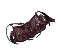 Shoulder Bag with Retro Punk Styles and Rivet Decors Unique PU Leather Underarm Bags for the Modern Trendsetter Retro Punk Purse