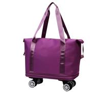 Shoulder Bag with - Versatile Wheels, Travel Underneath, Seat Luggage Carrier, Clothing and Storage Purposes | Multipurpose Outdoor Indoor Utility High-Performance Elegant, purple red, Consulte la