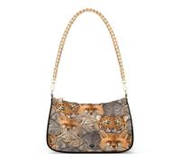 Shoulder Bags for Women Hobo Tote Handbag Animals Tiger Small Clutch Purse with Zipper Closure Wild Fox