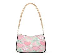 Shoulder Bags for Women Hobo Tote Handbag Cute Romantic Heart Small Clutch Purse with Zipper Closure Bow