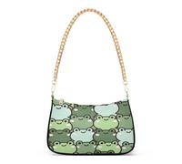 Shoulder Bags for Women Hobo Tote Handbag Green Frog Small Clutch Purse with Zipper Closure Wild Animals