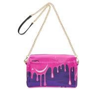 Shoulder Bags for Women Small Vegan Leather Casual Handbag Women Waterproof Shoulder Bags Fashion Street Graffiti Painting Purple