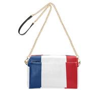 Shoulder Bags for Women Small Vegan Leather Handbag Waterproof Shoulder Bag Travel Bag, France Flag, 9.6" x 3.3" x 6.3"