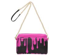 Shoulder Bags for Women Small Vegan Leather Women Casual Zip Bags Shoulder Bags Fashion Street Graffiti Painting Black