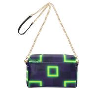 Shoulder Bags for Women Vegan Leather Handbag Women Waterproof Handbag Women Electric Shoulder Strap Lime Pop Checked