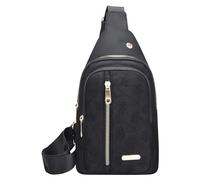 Shoulder Bags Women Red and Men Hiking Shoulder Bag Bakpack with Headphone Hole Shoulder Strap Body Bag for Travel Crackle Bags, black, A