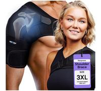 Shoulder Brace 3XL Black with Adjustable Straps for Rotator Cuff Support and Injury Recovery