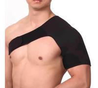 Shoulder Brace Support and Compression Sleeve for Torn Rotator Cuff - Neoprene Shoulder Support for Men & Women - Adjustable Fit Sleeve Wrap, Black,Left-M
