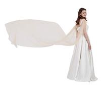 Shoulder Cape Veil Tulle Church Bridal Cape Veil Chapel Wedding Veil B018 - Beige - One Size
