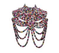 Shoulder Chain Shawl Tassel Pearl Shoulder Chain Handmade Beaded Dress Accessories Shawl Necklace Body Chain