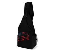 Shoulder Crossbody Bag Arrow U.S.A. Flag Casual Chest Pack Lightweight Chest Backpack For Camping Cycling Sports 19X39Cm
