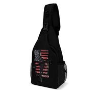 Shoulder Crossbody Bag Lineman U.S.A Flag Lightweight Chest Pack Unisex Backpacks For Hiking Travel Camping 19X39Cm