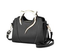 Shoulder Crossbody Bag PU Leather Cute Cat Ear Solid Handbag Large Capacity Messenger Bag Purse Cute Cat Ear Handbag, black, Medium