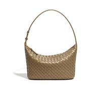 Shoulder Handbags for Women, Woven Leather Crossbody Clutch Top Handle Tote Bag Lightweight Hobo Purses with Zip Closure, Pine Tea