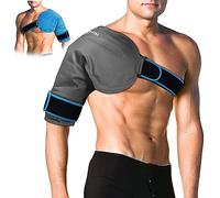 Shoulder Ice Pack Wrap for Rotator Cuff Injury, Reusable Hot & Cold Gel Pack with Adjustable Strap, Shoulder Support Brace for Men & Women, Pain Relief for Sprains, Strains & Post Surgery Recovery