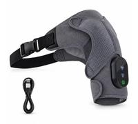 Shoulder Massager and Heating Pad with Compression and Vibration | Wearable Adjustable Wrap Fits The Left Or Right Shoulder; One-touch Control And A 15-minute Timer Suit Home(Grey)