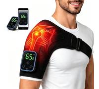 Shoulder Massager, Cordless Shoulder Heating Pad with Vibration Massage, Heated Shoulder Brace for Men & Women, Electric Massagers for Pain Relief - APP & Touch Control, 5000mAh Battery