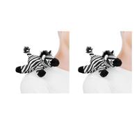 Shoulder Mates Zebra Plush Magnet Stuffed Animal Toy, Fancy Dress Costume Accessory Shoulder Pals, Cute Plushies Gift for Kids & Safari Fans (Pack of 2)