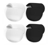 Shoulder Pads, 4 Pairs Covered Set-In Shoulder Pads for Womens Clothing Sewing Foam Enhancer Pad for Women Men Blazer Suit Coat Jacket Clothes Accessories, Black+White