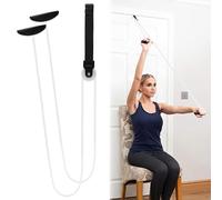 Shoulder Pulley Over The Door, Shoulder Exercise Pulley Physiotherapy for Shoulder Rehab, Rotator Cuff Exerciser, Arm Rehabilitation Exercise for Injury Rehab, Stretching, Recovery (White)
