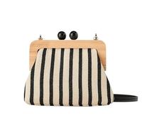 Shoulder Purse Canvas Lightweight Retro Wallet Women’s Crossbody Kiss Lock Bag
