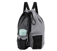 Shoulder Soccer Ball Backpacks Thickened Mesh Beach Storage Backpacks Lightweight Comfortable for Training Equipment (Grey)