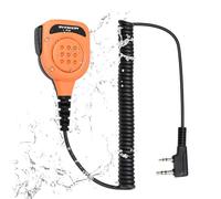 Shoulder Speaker Mic for Ham Radios Compatible with Baofeng UV-5R, BF-F8HP, UV-5G Plus, AR-152, UV-K5, and More. PTT Button, Clear Audio (Orange Yellow)