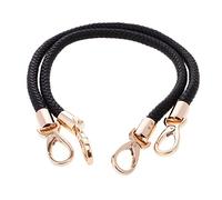 Shoulder Strap 2 Pieces Braided Rope Black 60cm | comfortable on, sturdy buckle, DIY friendly, for tote and handbag