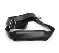 Shoulder Strap Genuine Leather Bag Strap Men Shoulder Bag Strap Handbag Wide Long Belt real Leather Replacement Strap Adjustable Belt Double shoulder straps ( Color : Black silver metal , Size : 140cm