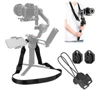 Shoulder Strap with 2 NATO Mounts for DJI RS4/RS 4 Pro/RS3/3 PRO,Quick Release RS2/RSC 2 Shoulder Mount Strap,Adjustable Weight Reducing Camera Gimbal Stabilizer Sling for Travel(No Blocking of NATO)