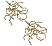 Shouldered Screw Hooks Fasteners Hanger Brass Plated 15mm Dia 25mm Length 20pc