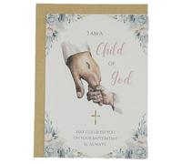 shouqiuzhonglv Baptism Card - Superb Cute Baptismal Card for Boys and Girls - Catholic Baby Boy Baptism Card - Superb Christening Card - Religious Baby Girl Baptism Card