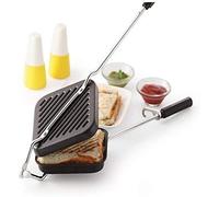 Shourya Trading Sandwich Maker, Nonstick, Stainless Steel, Black, Modern Style, Gas Sandwich Toaster