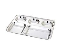 Shourya Trading Satre Online And Marketing Stainless Steel Rectangular Thali,Steel 5 Compartment Rectangle Plate,1 Single Plate