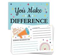 Shout Out Cards, 50pcs Positive Double-Sided Recognition Cards for Employees Coworker Staff Students Teachers Volunteer, Appreciation Reward Postcard for Office Team School Work Classroom(White)