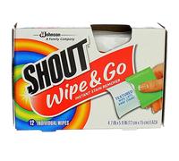 Shout Stain Remover Wipes - Instant Wipe & Go - 12 ct (Pack of 3)