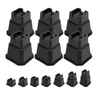 shouwuhho Bed Risers 6 inch, Furniture Risers Elevation in Heights 6 Inch Heavy Duty, Bed Lift Risers for Caster Wheels or Posts of Bed Table Couch, Support up to 6000 lbs, Black, 6 Pack