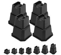 shouwuhho Bed Risers 7 inch, Furniture Risers Elevation in Heights 7 Inch Heavy Duty, Bed Lift Risers for Caster Wheels or Posts of Bed Table Couch, Support up to 6000 lbs, Black, 4 Pack