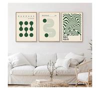SHOUXI Art Poster Decor Unframed 3Pcs Bauhaus Poster Orange Green Blue Pink Geometric Picture Printing Modern Abstract Wall Frameless Decoration Painting(D,30x40cm)