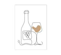 SHOUXI Art Poster Decor Unframed Canvas Painting Abstract One Line Drawing Coffee Cup Woman Dinnerware Wall Art Nordic Posters And Prints Pictures Kitchen Decor(F,40x60cm)