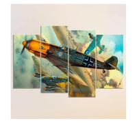 SHOUXI Art Poster Decor Unframed Canvas Prints Painting Wall Art Poster 4 Pcs Aviation Airplane Modern For Living Room Home Decor Modular Picture(A)